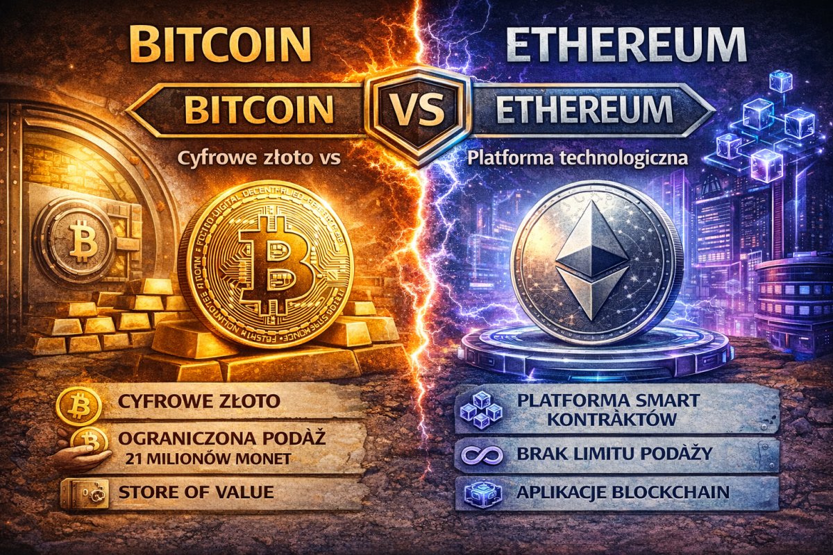 Bitcoin vs Ethereum – czym różnią się dwie największe&nbsp;kryptowaluty?