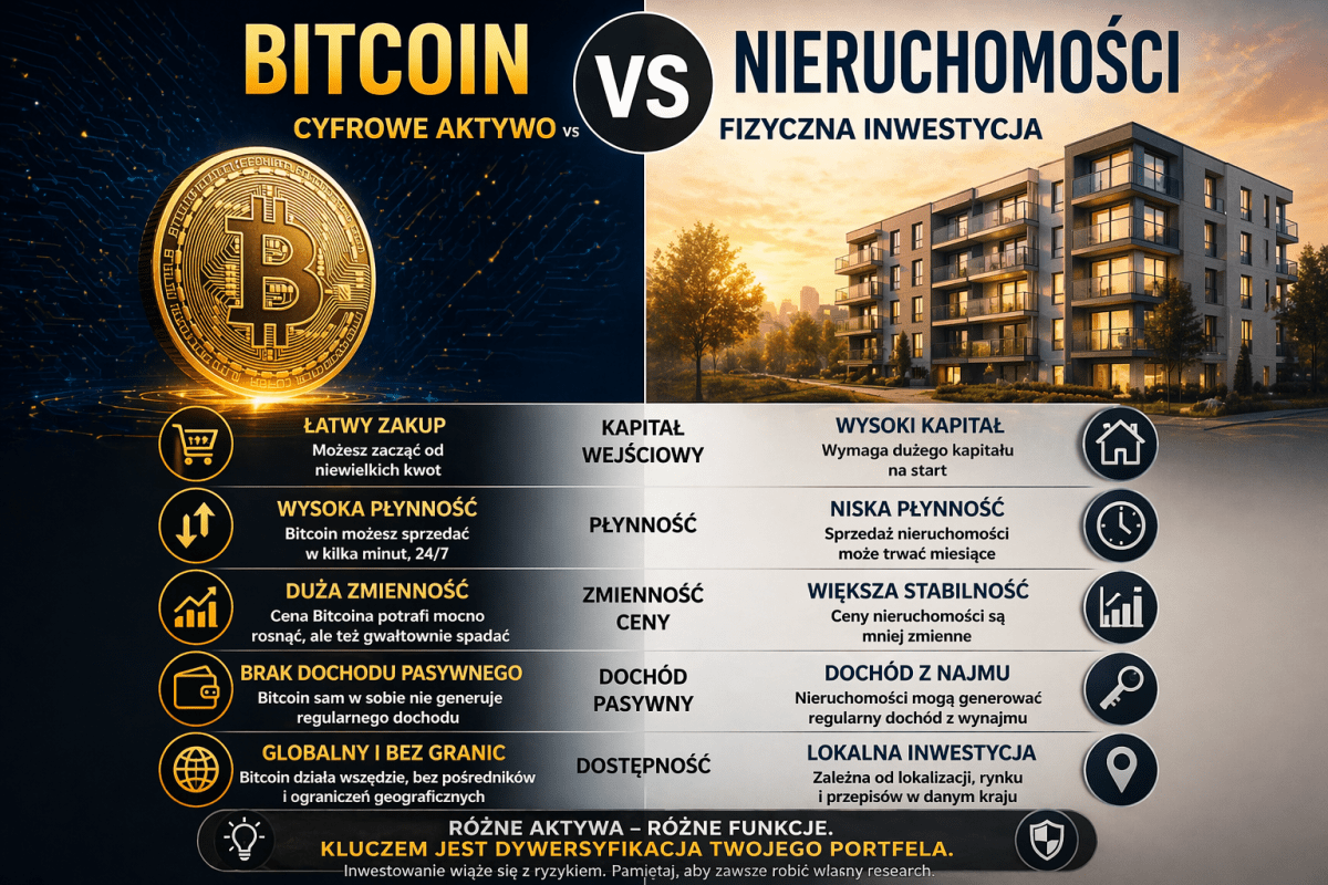 Bitcoin vs nieruchomości – która inwestycja jest&nbsp;lepsza?